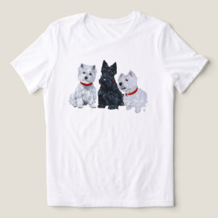 Schottischer Terrier mit zwei Westies Tri-Blend Shirt