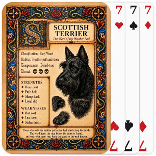Schottischer Terrier, mittelalterliche Bestiarien- Spielkarten