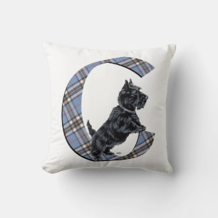 Schottischer Terrier Monogramm C Kissen