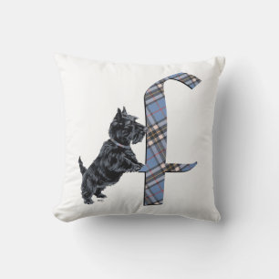 Schottischer Terrier Monogramm F Kissen