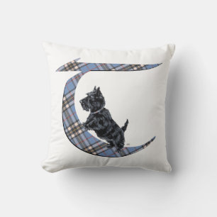 Schottischer Terrier Monogramm T Kissen