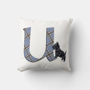 Schottischer Terrier Monogramm U Kissen
