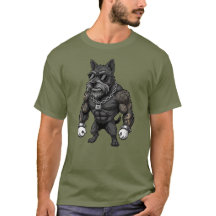 Schottischer Terrier, muskulös, tätowiert, Bodybui