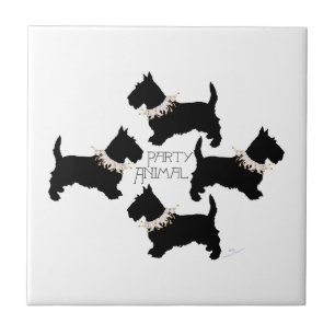 Schottischer Terrier Party Fliese