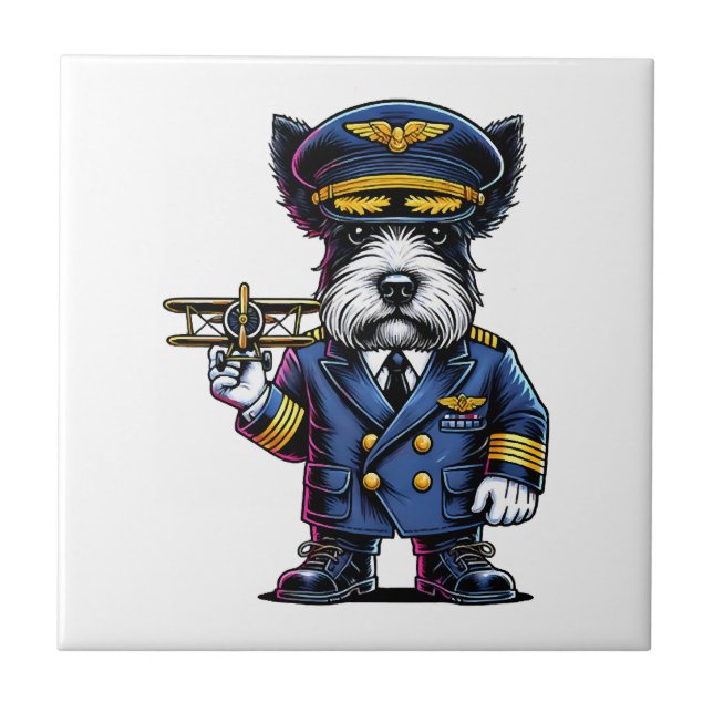 Schottischer Terrier-Pilot Fliese (Vorderseite)