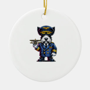 Schottischer Terrier-Pilot Keramik Ornament