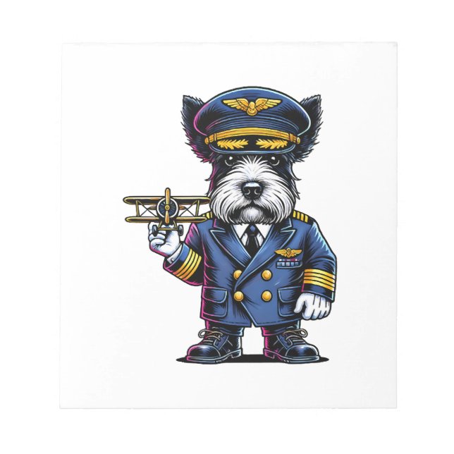 Schottischer Terrier-Pilot Notizblock (Vorderseite)