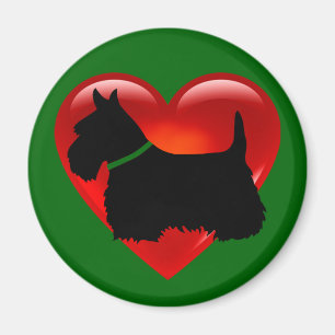 Schottischer Terrier rotes Herz/Liebe Insel grün Magnet