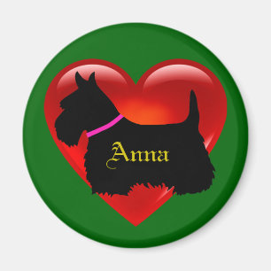 Schottischer Terrier rotes Herz/Liebe Insel grün p Magnet