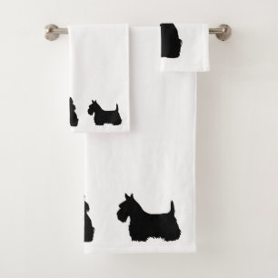 Schottischer Terrier/Silhouette - wählen Sie Sie Badhandtuch Set