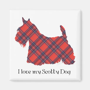Schottischer Terrier Stewart Tartan Magnet