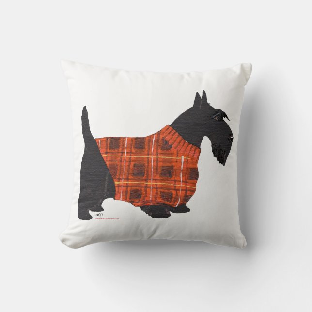 Schottischer Terrier Strickpullover Kissen (Vorderseite)