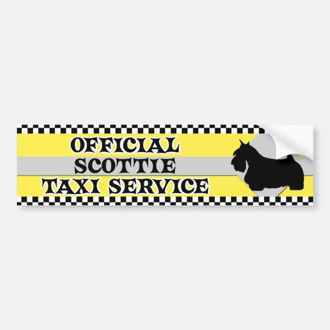 Schottischer Terrier-Taxi-Service-Autoaufkleber Autoaufkleber (Vorne)