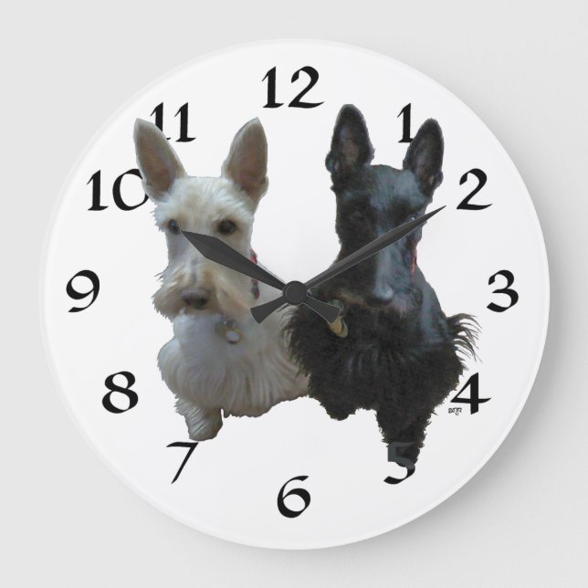 Schottischer Terrier Uhr (Vorderseite)