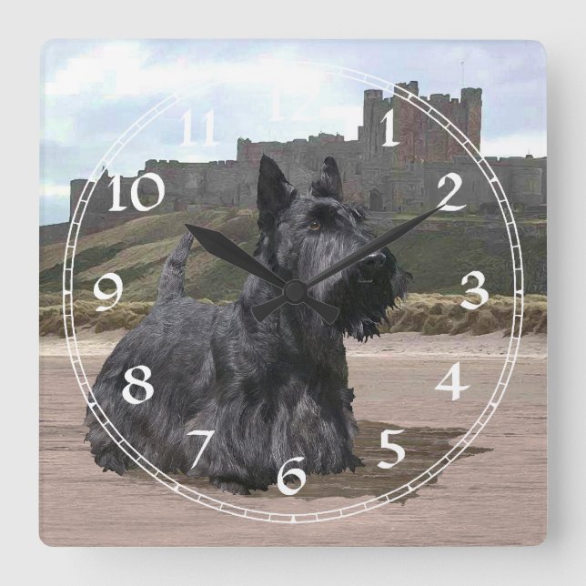Schottischer Terrier Uhr (Vorderseite)