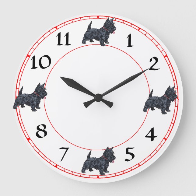 Schottischer Terrier Uhr (Vorderseite)