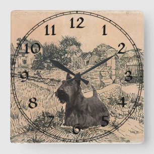 Schottischer Terrier Uhr