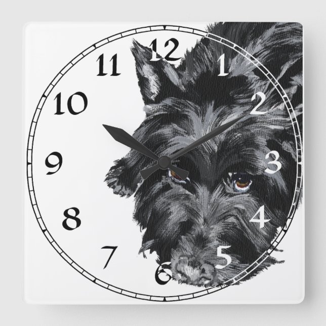 Schottischer Terrier Uhr (Vorderseite)