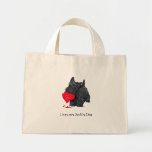 Schottischer Terrier Valentine Mini Stoffbeutel