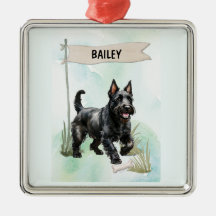 Schottischer Terrier Wasserfarben personalisierter
