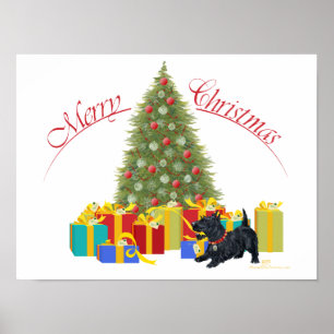 Schottischer Terrier Weihnachten Poster