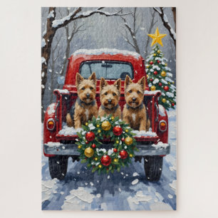 Schottischer Terrier Weihnachten Rotes Lastwagen F