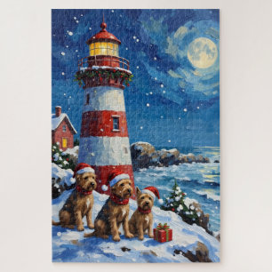 Schottischer Terrier Weihnachts Leuchtturm Urlaub