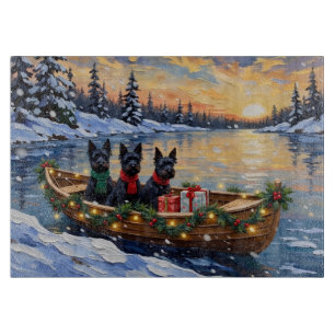 Schottischer Terrier Weihnachtsboot Urlaub Schneidebrett