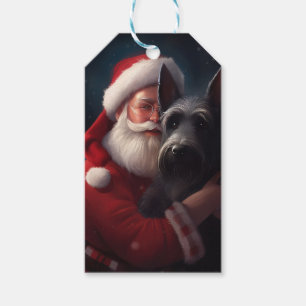 Schottischer Terrier Weihnachtsmann Festliches Wei Geschenkanhänger