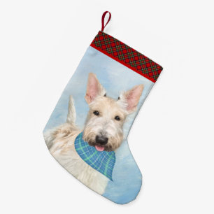 Schottischer Terrier Wheaten Hund Gemälde Original Kleiner Weihnachtsstrumpf