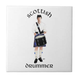 Schottischer Trommler - Blauer Kilt Fliese