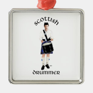 Schottischer Trommler - Blauer Kilt Ornament Aus Metall