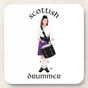 Schottischer Trommler - Lila Kilt Getränkeuntersetzer