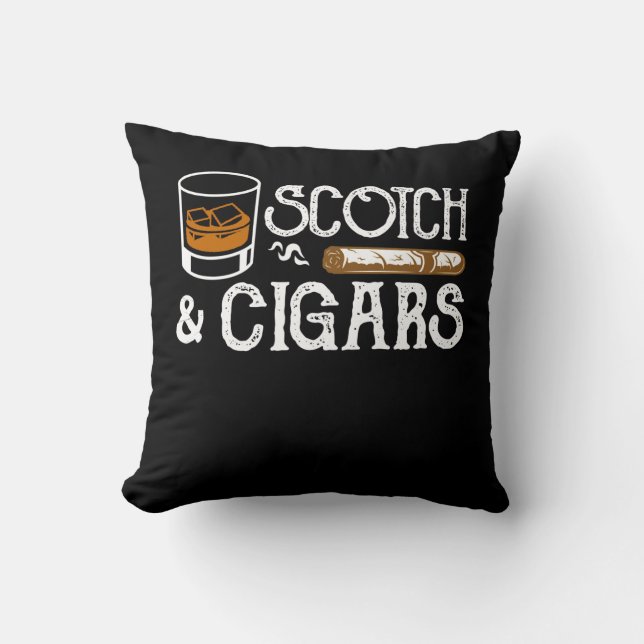 Schottischer Whisky-Zigarren-Kleidungs-lustige Kissen (Vorderseite)