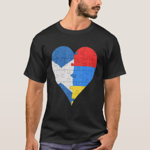 Schottisches Armenisches Flaggenherz T-Shirt