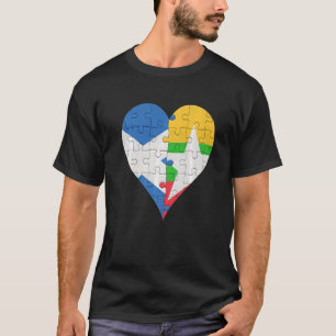Schottisches burmesisches Flaggenherz T-Shirt
