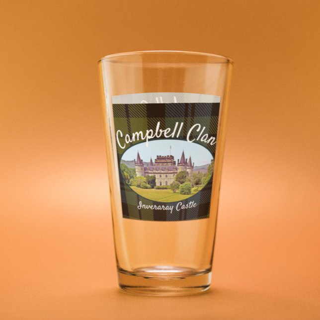 Schottisches Campbell Clan Burg Tartan Familiengla Glas (Von Creator hochgeladen)