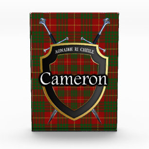 Schottisches Clan Cameron Tartan Fotoblock