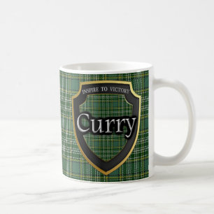 Schottisches Clan Currie Currytartan-Schild Kaffeetasse