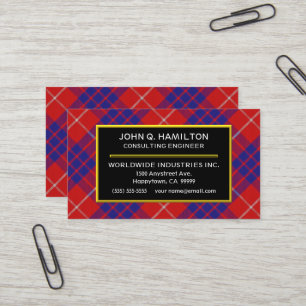 Schottisches Clan Hamilton-Tartan Plaid Visitenkarte