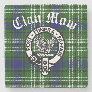 Schottisches Clan Mow-Wappen & Tartan Steinuntersetzer