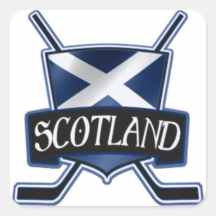 Schottisches Eis-Hockey-Flaggen-Logo Quadratischer Aufkleber
