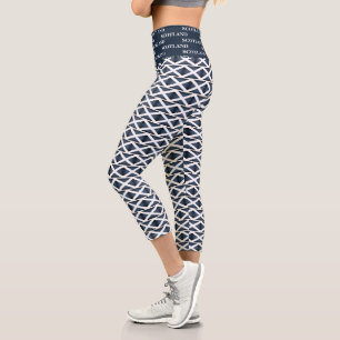 Schottisches Flaggenmuster in der Hoch-Taillenspit Capri Leggings