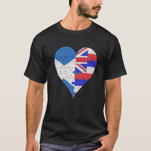Schottisches Hawaiianisches Flaggenherz T-Shirt