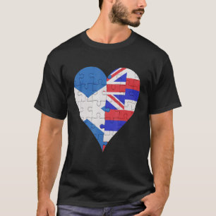 Schottisches Hawaiianisches Flaggenherz T-Shirt