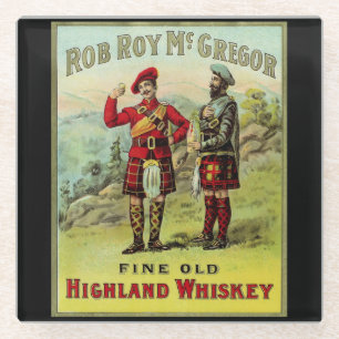 Schottisches Highland-Whiskey-Etikett Glasuntersetzer