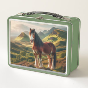 Schottisches Hochland Clydesdale Pferd Metall Brotdose