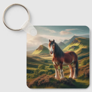 Schottisches Hochland Clydesdale Pferd Schlüsselanhänger