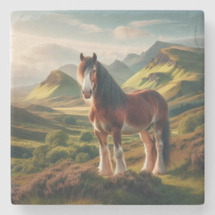 Schottisches Hochland Clydesdale Pferd Steinuntersetzer