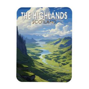 Schottisches Hochland Schottland Reise Kunst Vinta Magnet